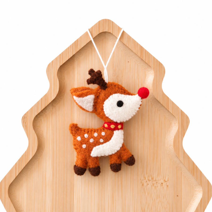 Felt Christmas Deer Ornament