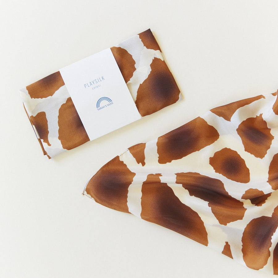 Limited Edition Giraffe Print Playsilk by Sarah's Silks