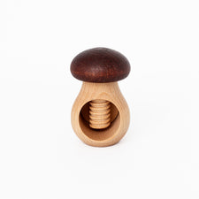 Handmade Montessori Toy Mushroom with Screw by Wooden Caterpillar