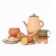 Handmade Wooden Tea Set (Herbal)