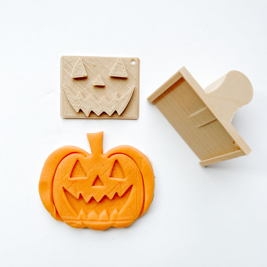 Halloween Jack-o'-Lantern Eco Playdough Stamp Set (with handle)