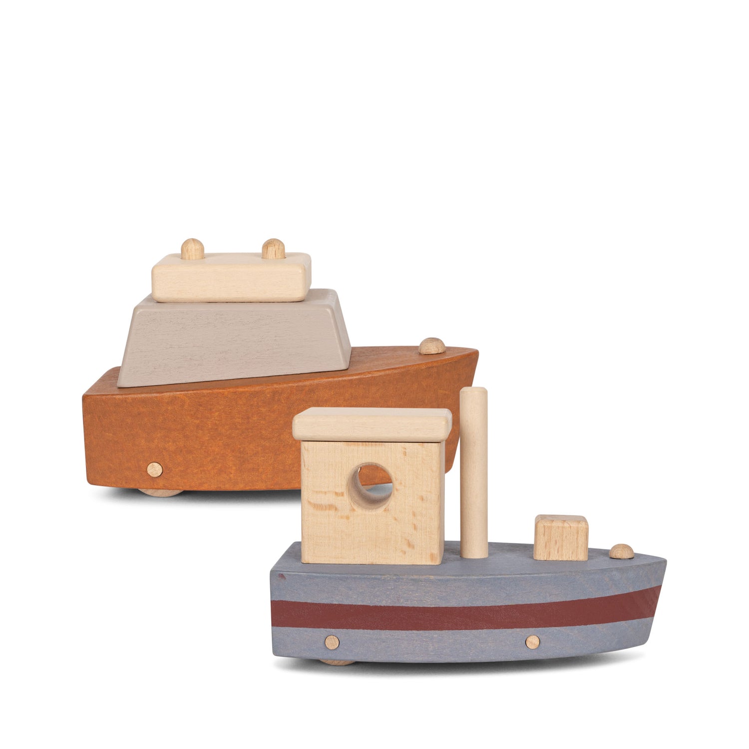 Wooden Rolling Boats (Set of 2) by Konges Sløjd