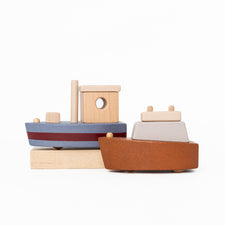 Wooden Rolling Boats (Set of 2) by Konges Sløjd