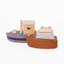 Wooden Rolling Boats (Set of 2) by Konges Sløjd