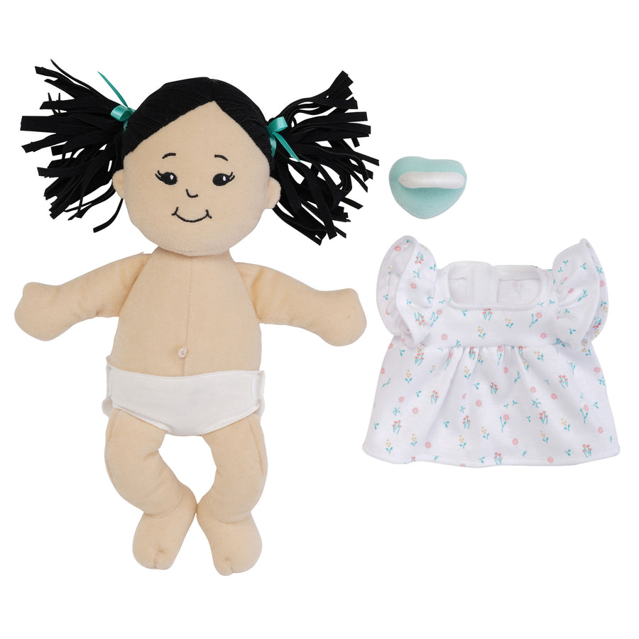 Love, Stella - Doll 12.5" (Light Beige with Black Pigtails)