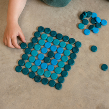 Grapat Wood Mandala (Blue Coins)