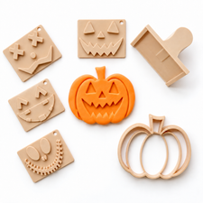 Halloween Jack-o'-Lantern Eco Playdough Stamp Set (with handle)