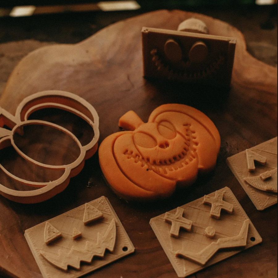 Halloween Jack-o'-Lantern Eco Playdough Stamp Set (with handle)