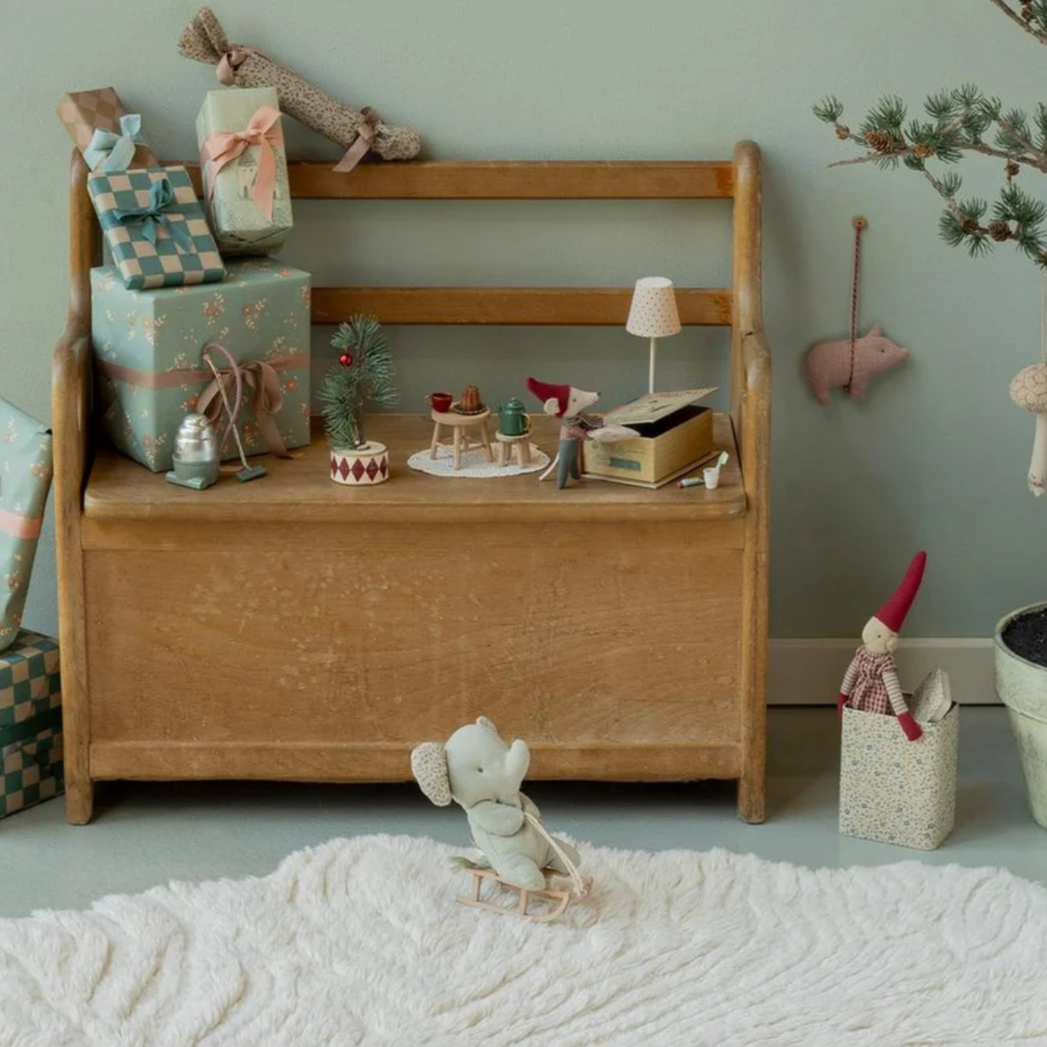 Maileg Christmas Mouse in Book (Baby)