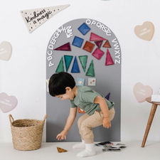 Magic Playwall - Arch Magnetic Wall Decal (Stone Grey)