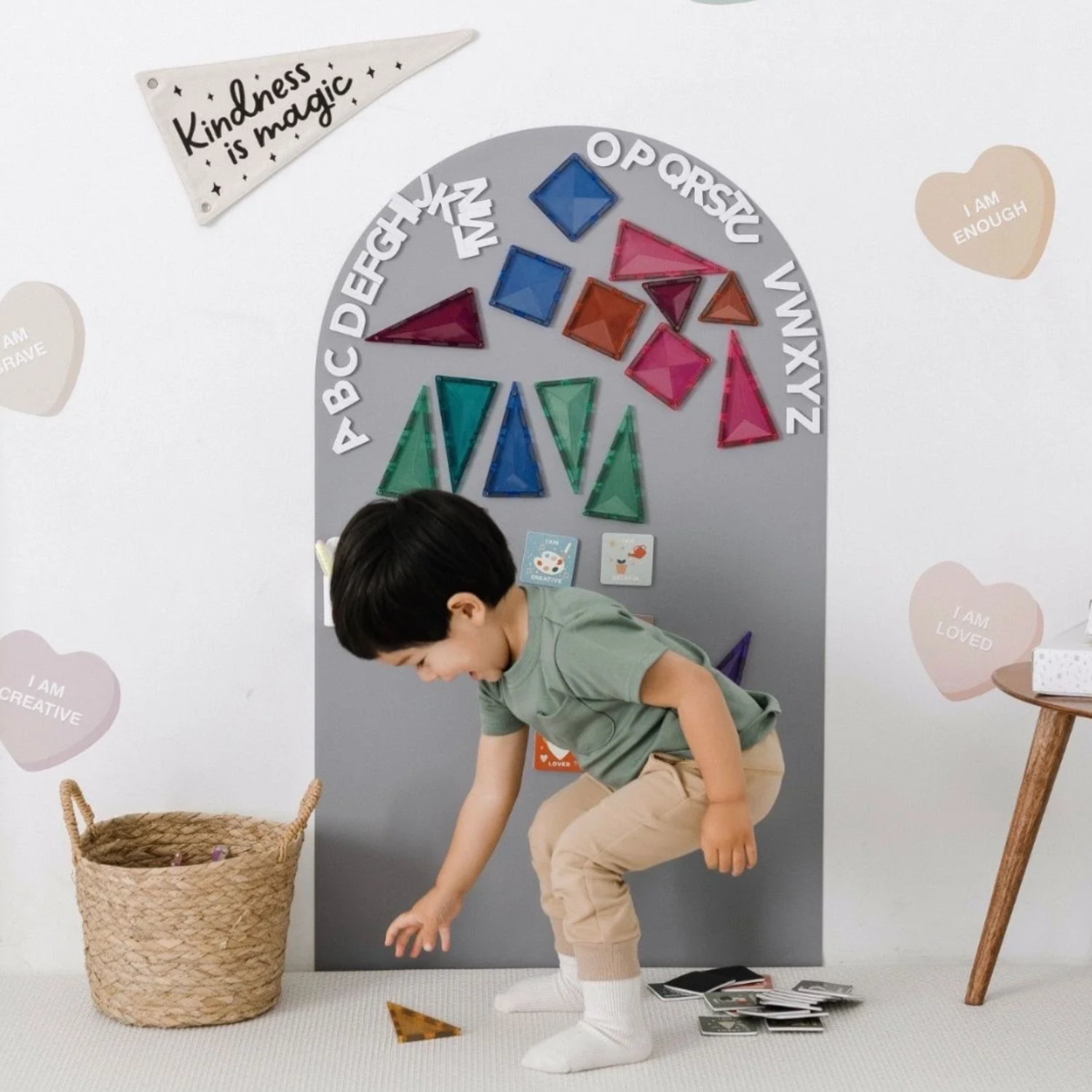 Magic Playwall - Arch Magnetic Wall Decal (Stone Grey)