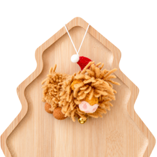 Felt Christmas Highland Cow With Bell Ornament