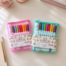 Magic Colouring Mat - Silicone Washable & Reversible Coloring Placemat and Markers Set (World Map)