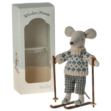 Maileg Winter Mouse with Ski Set (Dad)