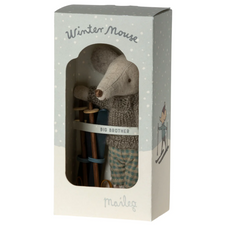 Maileg Winter Mouse with Ski Set (Big Brother)