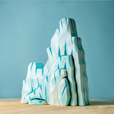 Wooden Icy Cliffs and Big Penguin Family Set