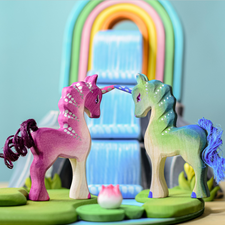 Baby Unicorn (Blue & Green) | Wooden Toy