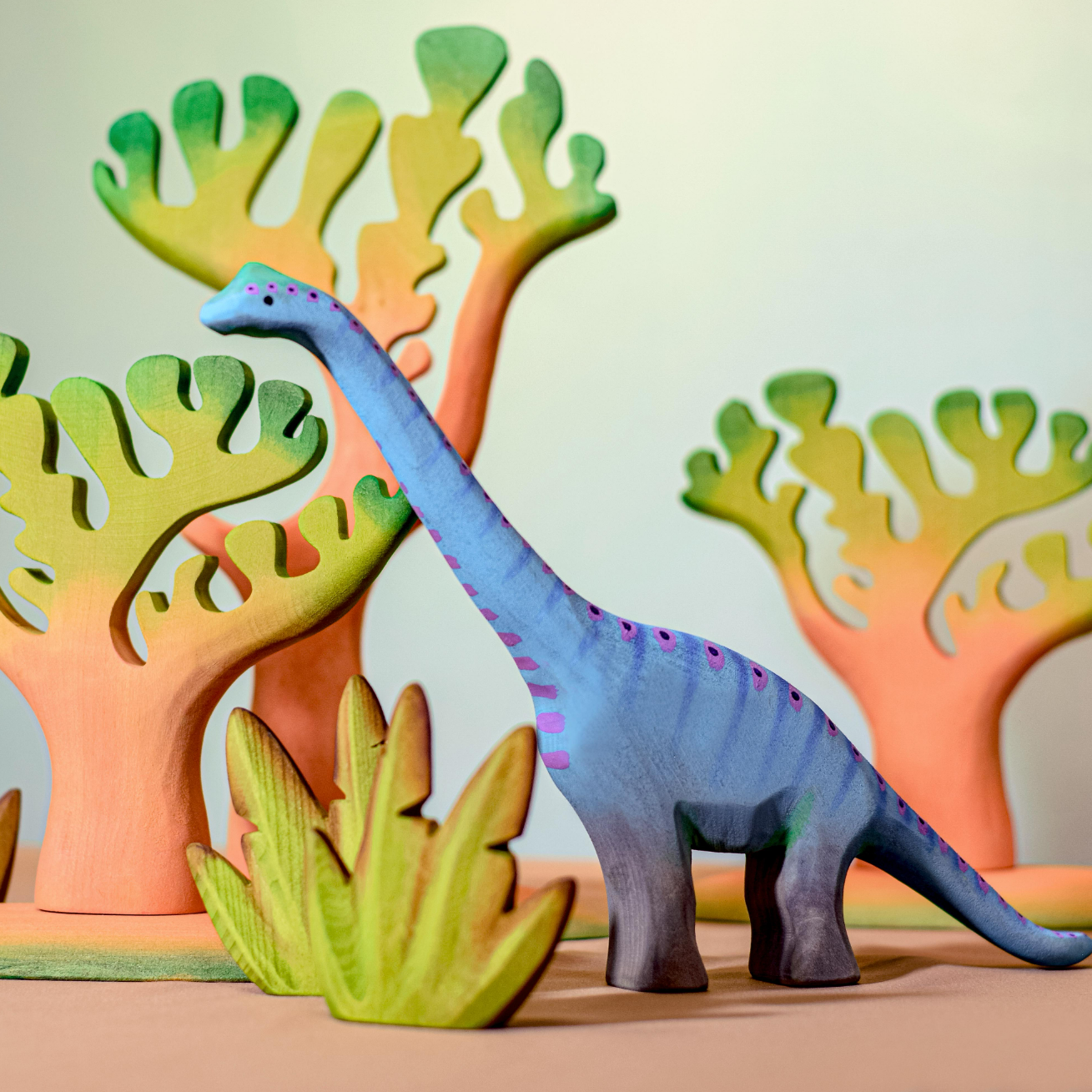 Bumbu Toys Wooden Brontosaurus Dinosaur