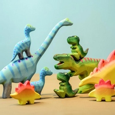 Bumbu Toys Wooden Baby Stegosaurus Dinosaur