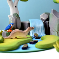 River Plate, Waterfall and Mossy Rocks Set | Wooden Toy