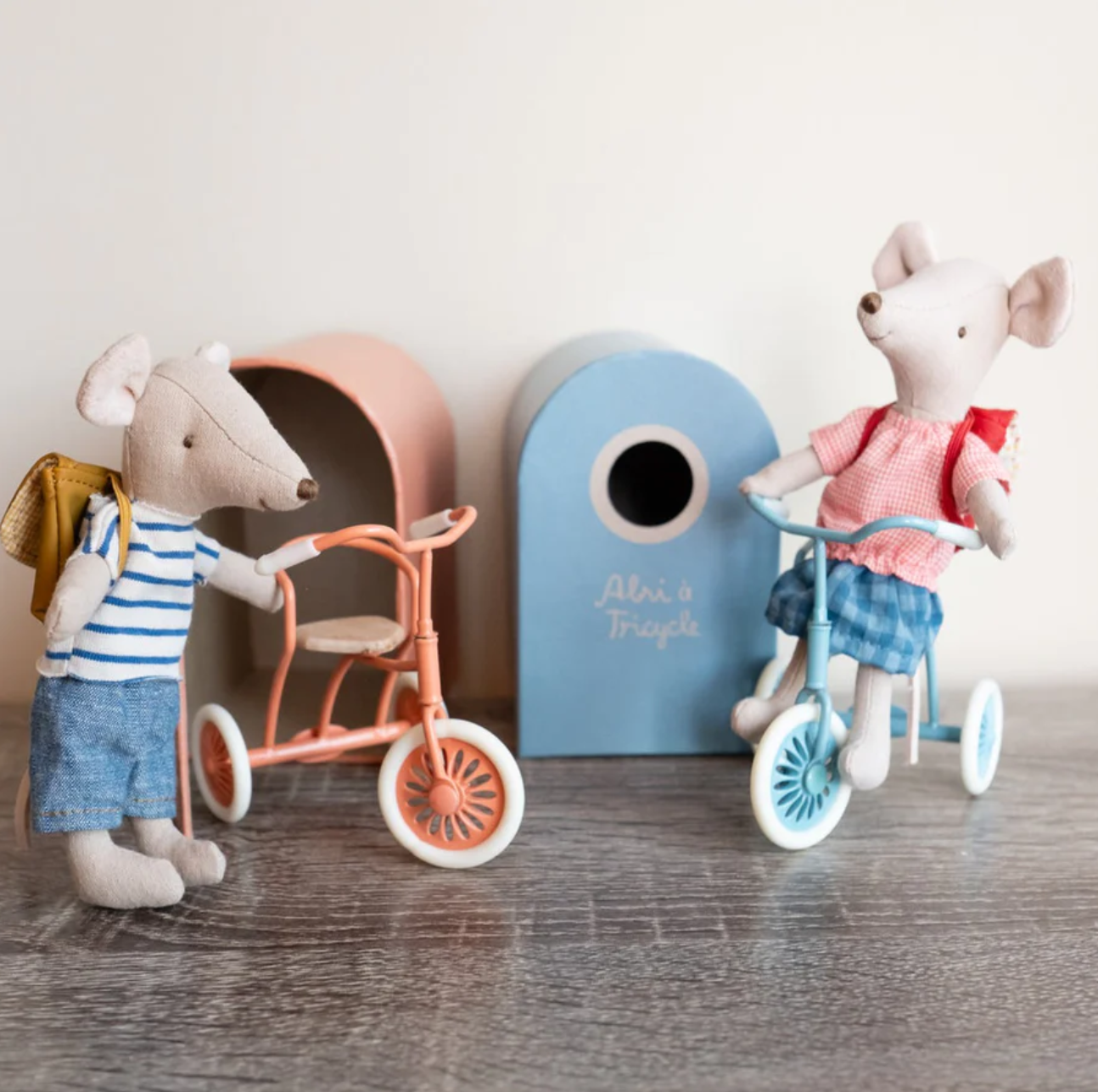 Maileg Tricycle Mouse with Bag (Big Brother)