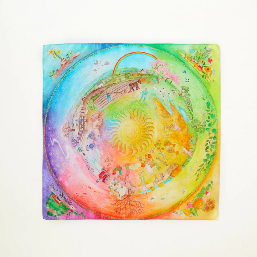 Sarah's Silks Around the Year on the Farm Playsilk (MINI)