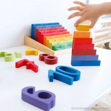 Grimm's Small Stepped Counting Block Set (2cm thick)