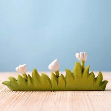 Wooden Grass with White Flowers (Large)
