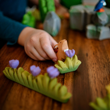 Grass with Purple Flower (Small) | Wooden Toy
