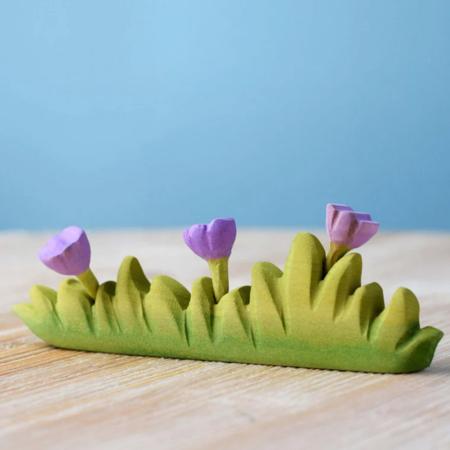 Grass with Purple Flowers (Large) | Wooden Toy