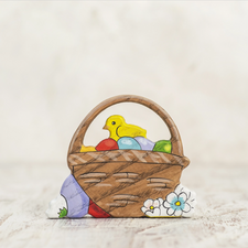 Wooden Caterpillar Easter Basket Figure (Chicks and Eggs)