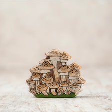 Wooden Caterpillar Honey Fungus Mushrooms Figure