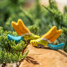 Wooden Caterpillar Toy Dragonfly Figure