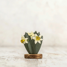 Wooden Caterpillar Daffodil Flower Figure