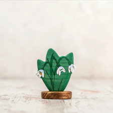 Wooden Caterpillar Snowdrop Flower Figure