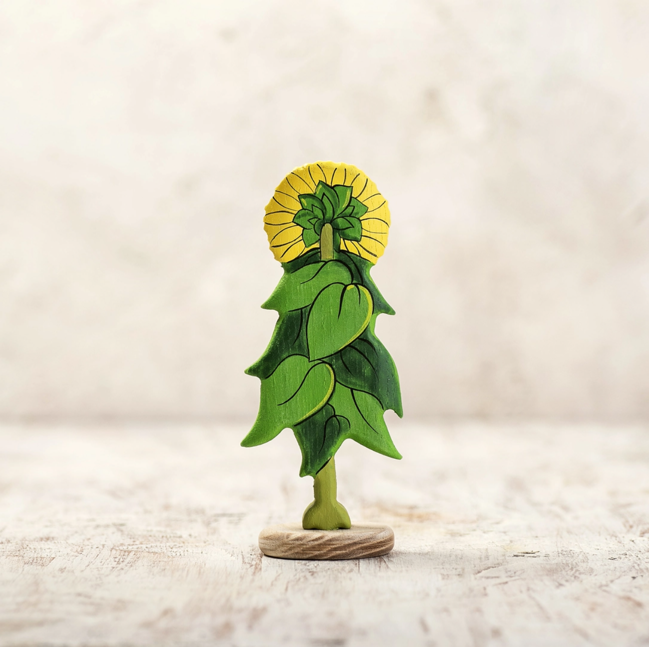 Wooden Caterpillar Sunflower Toy Figure