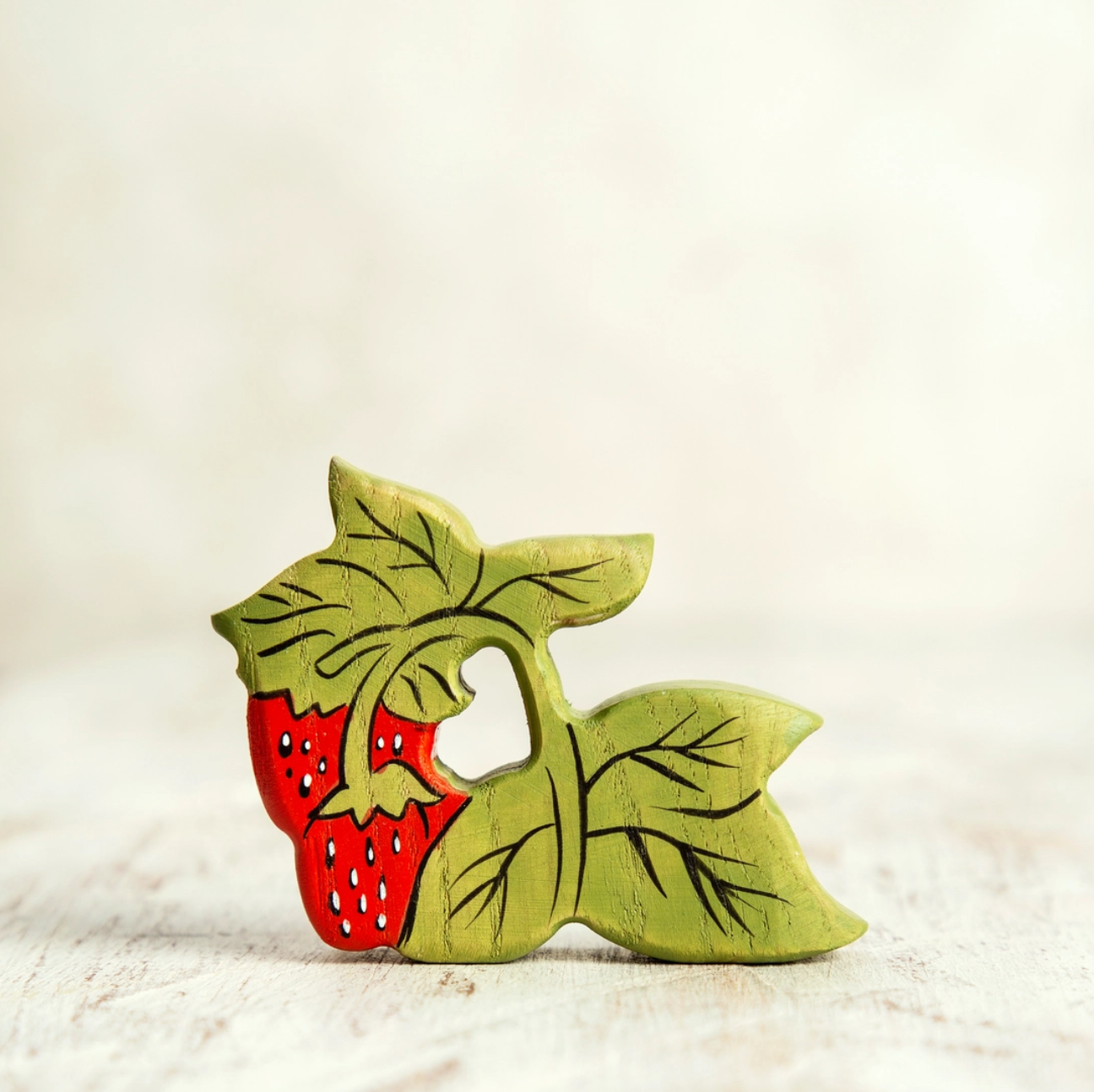 Wooden Caterpillar Toy Strawberry Figure