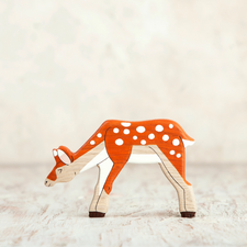 Wooden Caterpillar Standing Fawn Figure