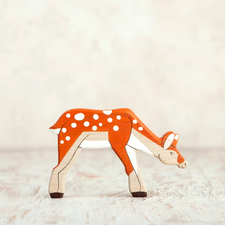 Wooden Caterpillar Standing Fawn Figure