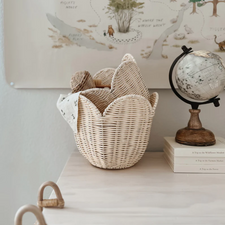 Rattan Lily Basket Set (Buttercream)