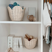Rattan Lily Basket Set (Buttercream)