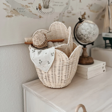 Rattan Lily Basket Set (Buttercream)