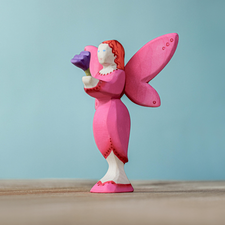 Small Wooden Flower For Fairies (Purple)