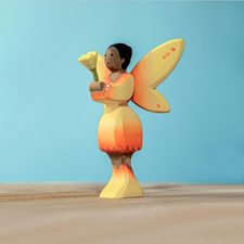 Small Wooden Flower for Fairies (Yellow)