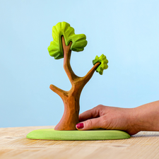 Wooden Panda Family and Tree Set