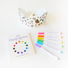 Rainbow Sky Coloring Crown and Markers Set