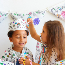 Rainbow Sky Coloring Crown and Markers Set