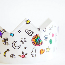 Rainbow Sky Coloring Crown and Markers Set