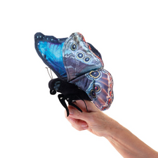 Blue Morpho Butterfly Finger Puppet