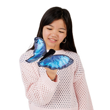 Blue Morpho Butterfly Finger Puppet